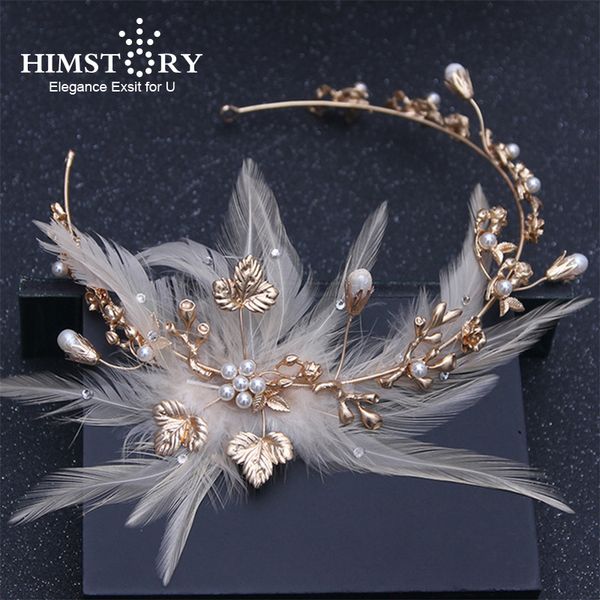himstory baroque vintage gold feather crystal pearl headband rhinestone leaf flower hairband wedding hair jewelry accessories, Golden;white 
himstory baroque vintage gold feather crystal pearl headband rhinestone leaf flower hairband wedding hair jewelry accessories, Golden;white