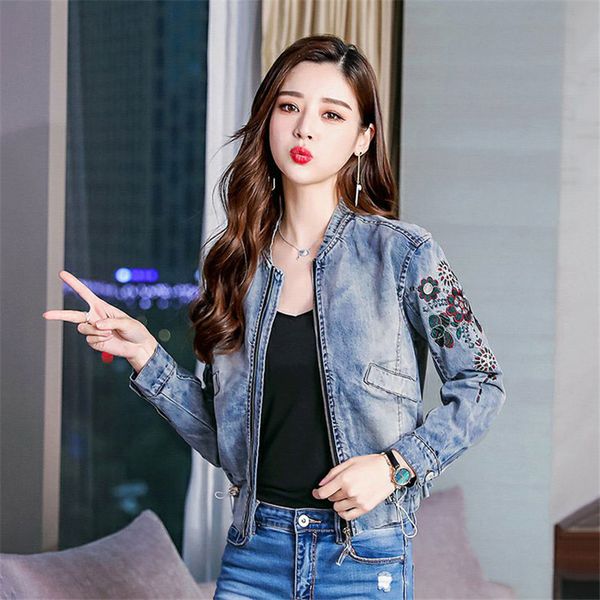 women's jackets 2021 autumn women denim zip cardigan short jacket casual dark blue fashion embroidered jacketyh280, Black;brown
women's jackets 2021 autumn women denim zip cardigan short jacket casual dark blue fashion embroidered jacketyh280, Black;brown