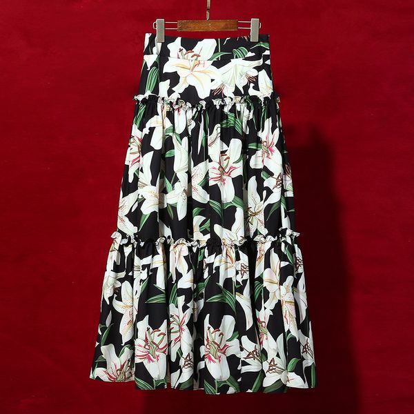 red roosarose 2019 designer runway summer autumn new women long maxi skirt elegant lady floral print fashion skirts, Black
red roosarose 2019 designer runway summer autumn new women long maxi skirt elegant lady floral print fashion skirts, Black