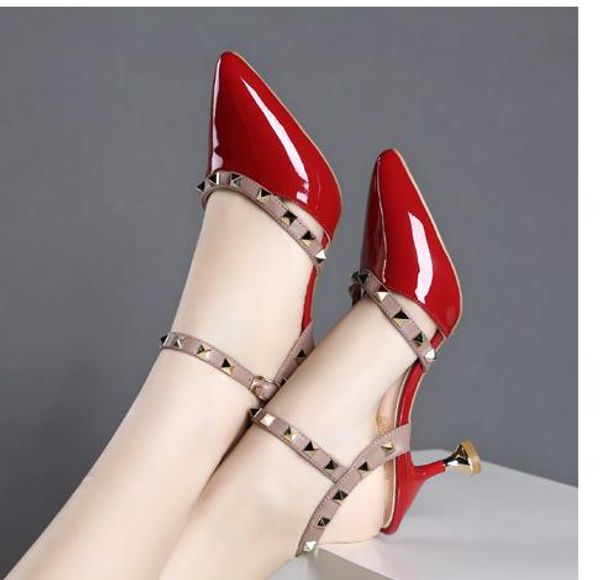 2019 women's sandals in summer with new style high heel fine heel pointed end @41, Black
2019 women's sandals in summer with new style high heel fine heel pointed end @41, Black