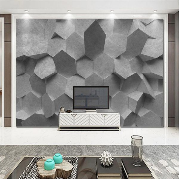 custom modern home improvement wall paper 3d nordic three-dimensional gray geometric living room background mural wallpaper 3d
custom modern home improvement wall paper 3d nordic three-dimensional gray geometric living room background mural wallpaper 3d