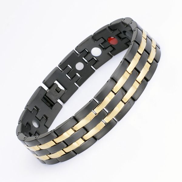 link, chain energy healing bracelet stainless steel magnetic therapy fashion men wirstband gertanium jewelry, Black
link, chain energy healing bracelet stainless steel magnetic therapy fashion men wirstband gertanium jewelry, Black