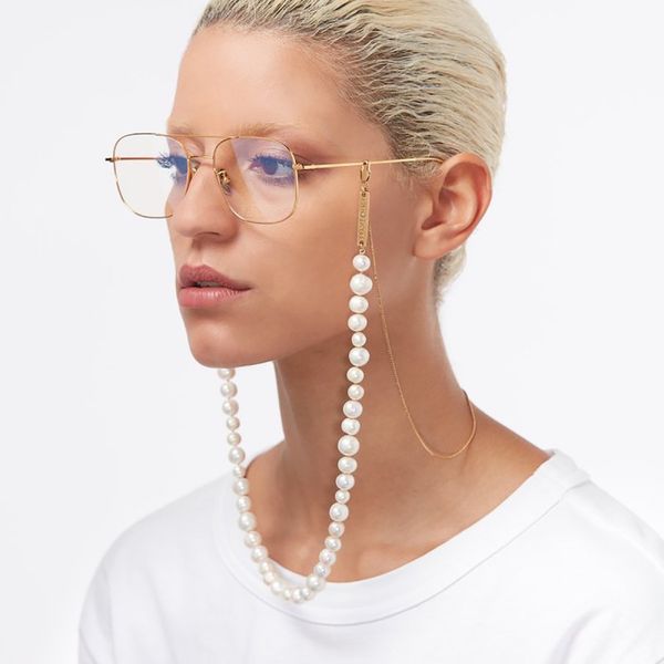 find me handmade imitation pearl chains for women's creative eyeglass holder chain neck strap rope fashion necklace accessories, Silver
find me handmade imitation pearl chains for women's creative eyeglass holder chain neck strap rope fashion necklace accessories, Silver
