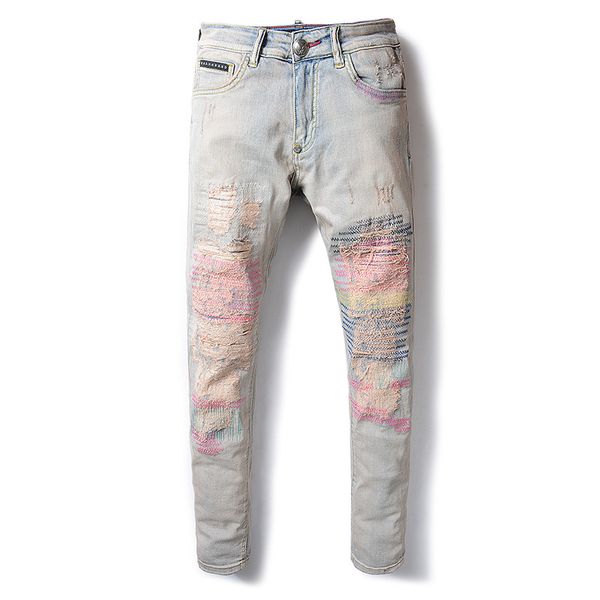 spring and summer embroidered jeans d2 men's retro beggar hole jeans male summer thin, Blue
spring and summer embroidered jeans d2 men's retro beggar hole jeans male summer thin, Blue