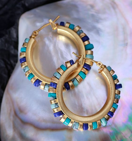 european and american fashion creative matte retro style inlaid with colorful stones personalized national style small earrings, Silver
european and american fashion creative matte retro style inlaid with colorful stones personalized national style small earrings, Silver