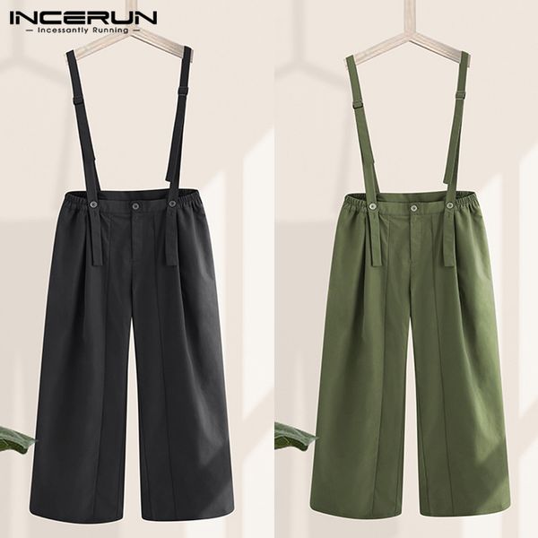 men's pants incerun fashion men overalls joggers bib button loose solid harajuku jumpsuit 2021 casual wide leg trousers streetwear, Black
men's pants incerun fashion men overalls joggers bib button loose solid harajuku jumpsuit 2021 casual wide leg trousers streetwear, Black