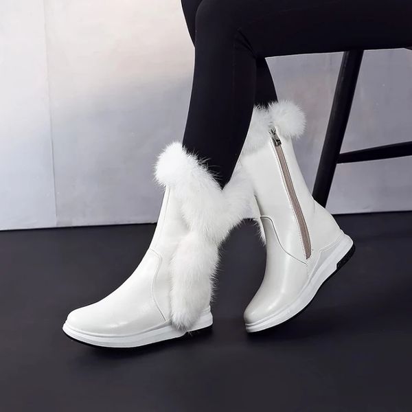 2019 autumn and winter plus cashmere rabbit fur comfortable flat bottom thick platform warm wool boots, Black
2019 autumn and winter plus cashmere rabbit fur comfortable flat bottom thick platform warm wool boots, Black
