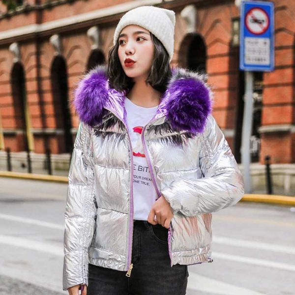 2020 new shining fabric down coat for women hooded thicken fur collar female down jacket short puffer jackets purple silvery, Black
2020 new shining fabric down coat for women hooded thicken fur collar female down jacket short puffer jackets purple silvery, Black