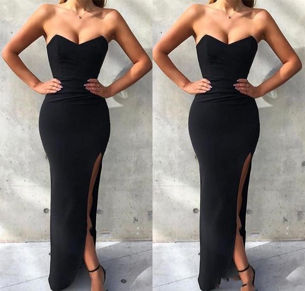 2020 simple mermaid black evening dress backless sleeveless with side slit holiday party gown custom made plus size, Black;red
2020 simple mermaid black evening dress backless sleeveless with side slit holiday party gown custom made plus size, Black;red