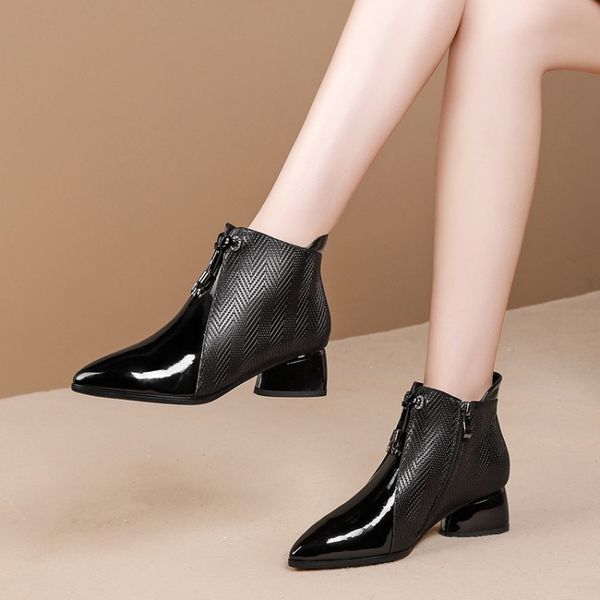 tanariya new arrival shoes woman boots women leather boots women's new leather with winter fleece ankle, Black
tanariya new arrival shoes woman boots women leather boots women's new leather with winter fleece ankle, Black