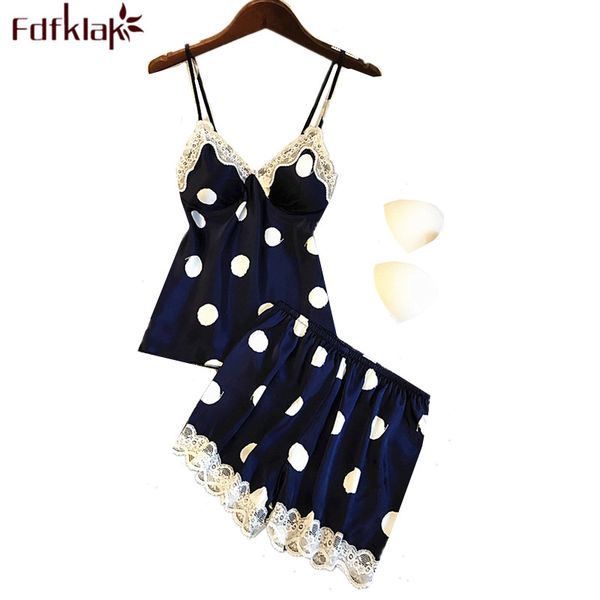 fdfklak fashion polka dot summer pajamas women silk sleepwear set lace shorts nightwear women's pyjamas suit pijama mujer, Blue;gray
fdfklak fashion polka dot summer pajamas women silk sleepwear set lace shorts nightwear women's pyjamas suit pijama mujer, Blue;gray