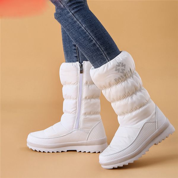 new warm snow boots women zipper platform boots solid color waterproof mid calf thick fur winter boots, Black
new warm snow boots women zipper platform boots solid color waterproof mid calf thick fur winter boots, Black