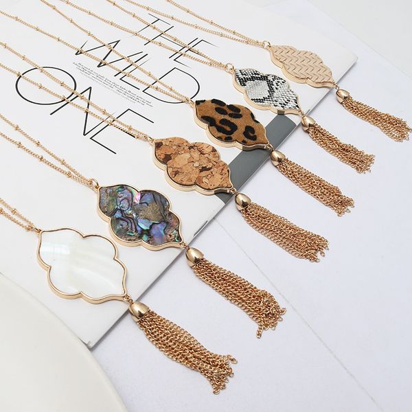 trendy retro geometric abalone shell pendant necklaces leopard snakeskin leather long chain pendant sweater chain necklaces, Silver
trendy retro geometric abalone shell pendant necklaces leopard snakeskin leather long chain pendant sweater chain necklaces, Silver