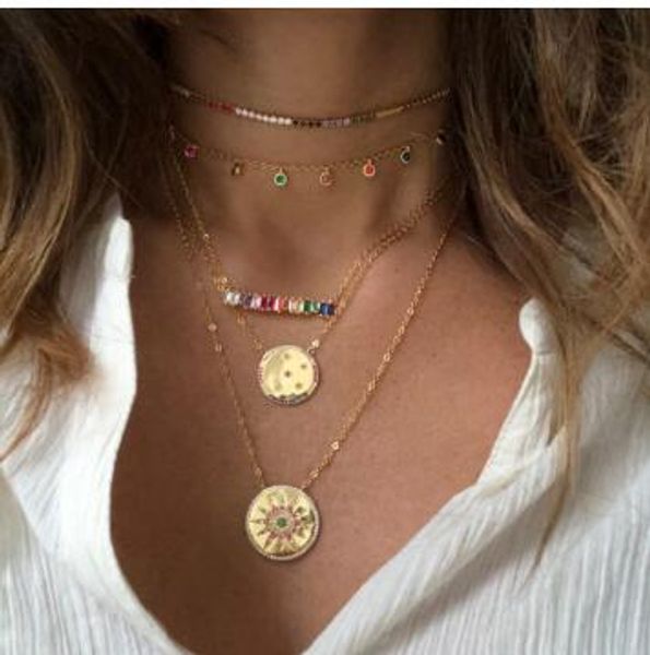 gorgeous stunning luxury women multi layer chain gold color coin geometric choker statement fashion collar necklaces, Black
gorgeous stunning luxury women multi layer chain gold color coin geometric choker statement fashion collar necklaces, Black
