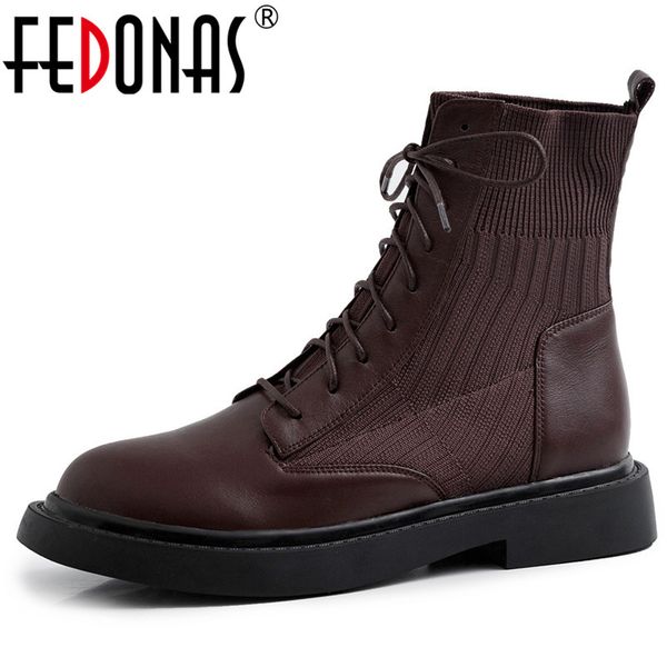 fedonas new patchwork genuine leather knitting short boots women ankle boots office shoes woman 2020 winter warm high heels, Black
fedonas new patchwork genuine leather knitting short boots women ankle boots office shoes woman 2020 winter warm high heels, Black