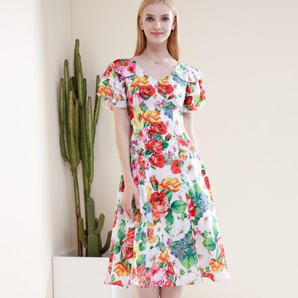 red roosarosee designer women 2020 summer short butterfly sleeve floral print midi dress female dresses female robe new vestidos, Black;gray
red roosarosee designer women 2020 summer short butterfly sleeve floral print midi dress female dresses female robe new vestidos, Black;gray