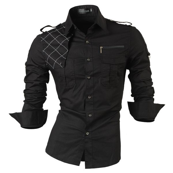 jeansian men's long sleeve dress casual shirts slim fit fashion stylish designer military 8371, White;black
jeansian men's long sleeve dress casual shirts slim fit fashion stylish designer military 8371, White;black