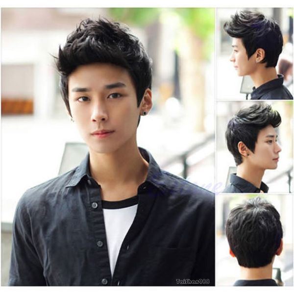 new fashion handsome short black men's straight wavy cosplay hair wig wigs + cap
new fashion handsome short black men's straight wavy cosplay hair wig wigs + cap