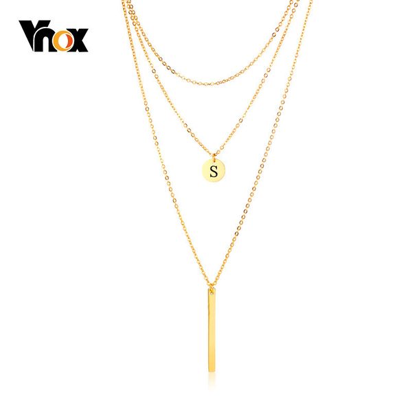 vnox layered coin necklace for women alphabet gold color stainless steel personalize letter pendant party jewel, Silver
vnox layered coin necklace for women alphabet gold color stainless steel personalize letter pendant party jewel, Silver