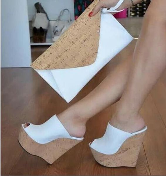 white cork platform women sandals peep toe wedge heel mules summer sandals for woman super high black leather slides
white cork platform women sandals peep toe wedge heel mules summer sandals for woman super high black leather slides