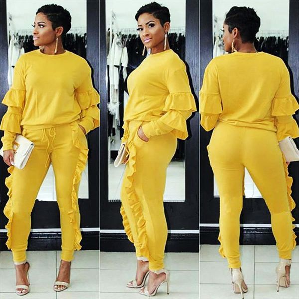 fashion women polyester running set long sleeve ruffle splice pocket pullover drawstring pants loose sets deporte#, Black;blue
fashion women polyester running set long sleeve ruffle splice pocket pullover drawstring pants loose sets deporte#, Black;blue