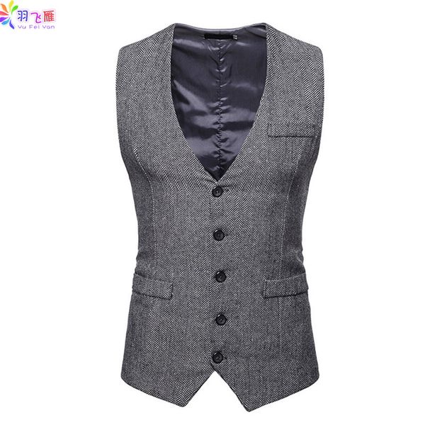 men's vests yufeiyan 2021 casual mens vest single breasted waistcoat men classic slim fit tweed business wedding male, Black;white
men's vests yufeiyan 2021 casual mens vest single breasted waistcoat men classic slim fit tweed business wedding male, Black;white