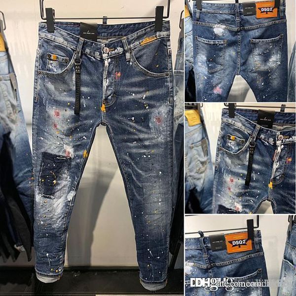 2020 new arrival designer jeans fashion street card slim wash jeans pour hommes fashion holes trousers italy size, Blue
2020 new arrival designer jeans fashion street card slim wash jeans pour hommes fashion holes trousers italy size, Blue