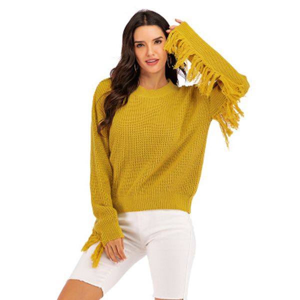 tassel long sleeve knitted pullover for women winter autunm fashion crew neck style sweater work commute top, White;black
tassel long sleeve knitted pullover for women winter autunm fashion crew neck style sweater work commute top, White;black