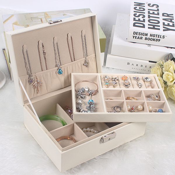 new jewelry box large capacity leather storage jewelry box earring ring necklace with mirror watch organizer, Pink;blue
new jewelry box large capacity leather storage jewelry box earring ring necklace with mirror watch organizer, Pink;blue
