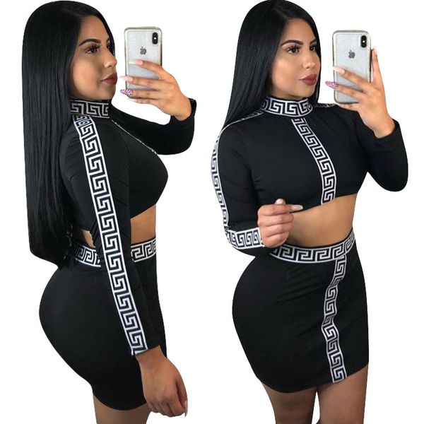women two-piece suits 2019 summer new fashion geometric print string long sleeves print skirt slim gorgeous & mini skirts, White
women two-piece suits 2019 summer new fashion geometric print string long sleeves print skirt slim gorgeous & mini skirts, White