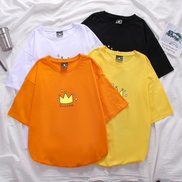 men's t-shirts korean kawaii crown print tee shirt harajuku streetwear sports men women casual loose 100% cotton short sleeve homme, White;black
men's t-shirts korean kawaii crown print tee shirt harajuku streetwear sports men women casual loose 100% cotton short sleeve homme, White;black