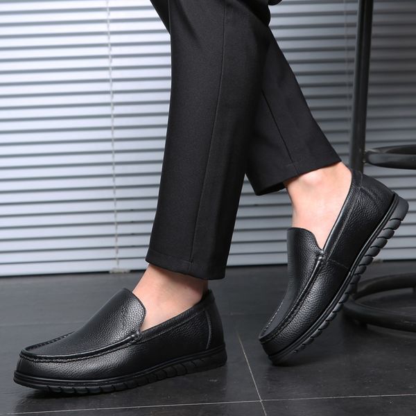 father leather shoes men brand footwear non-slip thick sole fashion men's casual shoes male cowhide loafers w5, Black
father leather shoes men brand footwear non-slip thick sole fashion men's casual shoes male cowhide loafers w5, Black