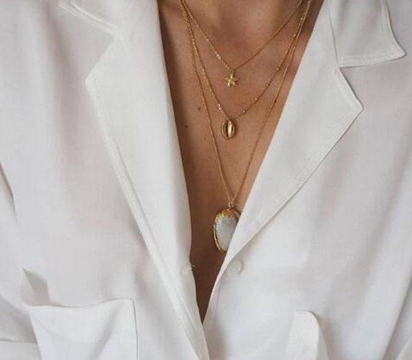 bohemian fashion necklaces gold stars shell beads pendant multilayer clavicle chain ladies charm beach party jewelry accessories, Silver
bohemian fashion necklaces gold stars shell beads pendant multilayer clavicle chain ladies charm beach party jewelry accessories, Silver