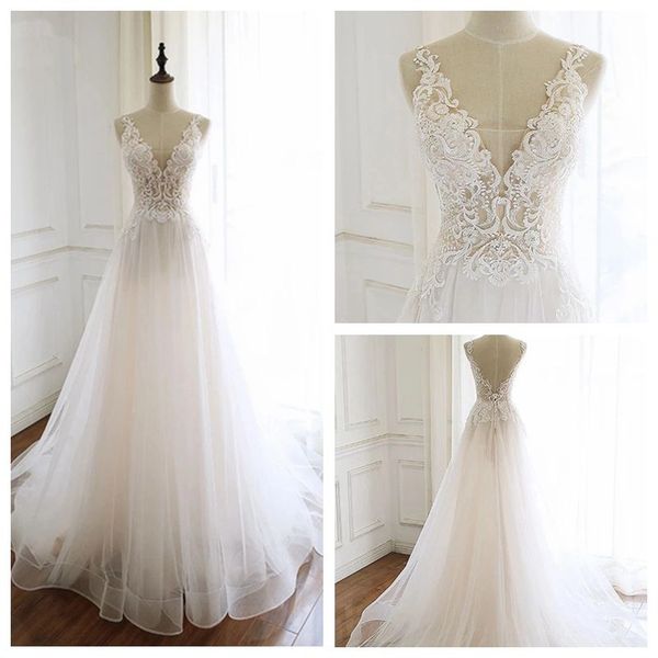 impressive v-neck white tulle wedding dresses 2019 a-line low v back bridal gown sweep train belle lace wedding dresses
impressive v-neck white tulle wedding dresses 2019 a-line low v back bridal gown sweep train belle lace wedding dresses