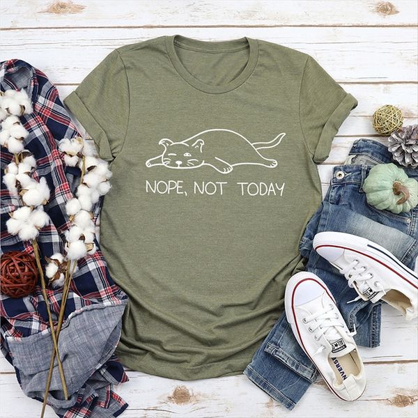 lazy cat not today printed t-shirt women's t-shirt dress dress round collar women's top, White
lazy cat not today printed t-shirt women's t-shirt dress dress round collar women's top, White