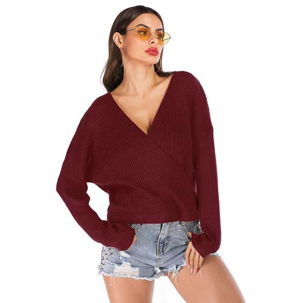 women simple generous v-neck solid sweater temperament long sleeve loose fashion trend pullover autumn winter jumpers, White;black
women simple generous v-neck solid sweater temperament long sleeve loose fashion trend pullover autumn winter jumpers, White;black