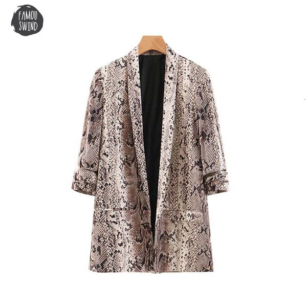 women chic snake print blazer animal pattern gathered three quarter sleeve female outerwear pockets casual ca261, White;black
women chic snake print blazer animal pattern gathered three quarter sleeve female outerwear pockets casual ca261, White;black