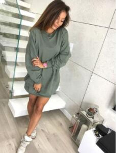 new women long length sweatshirts casual solid color pullover long sleeve dress spring autumn female loose fit women dress, Black
new women long length sweatshirts casual solid color pullover long sleeve dress spring autumn female loose fit women dress, Black
