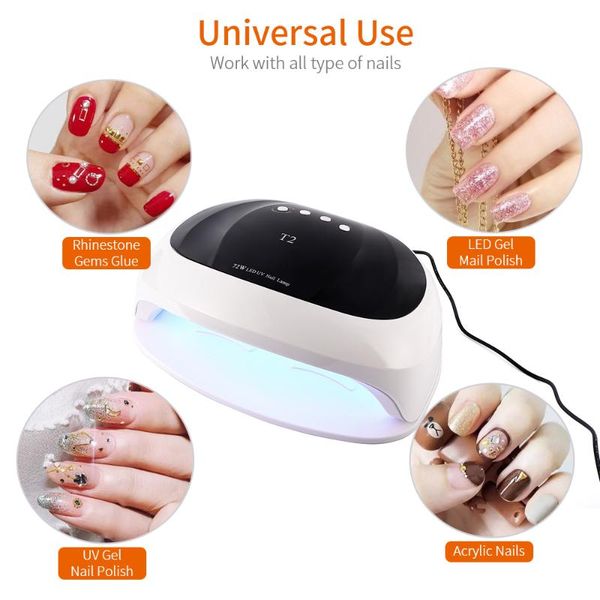 nail dryers t2 uv lamp nails dryer 72w dual hands and foots polish dry with 36leds for manicure gel drying design
nail dryers t2 uv lamp nails dryer 72w dual hands and foots polish dry with 36leds for manicure gel drying design