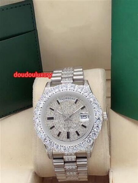 dual calendar men's automatic watch new prong set diamond fashion watch silver stainless steel middle row diamond strap diamond boutiqu, Slivery;brown
dual calendar men's automatic watch new prong set diamond fashion watch silver stainless steel middle row diamond strap diamond boutiqu, Slivery;brown