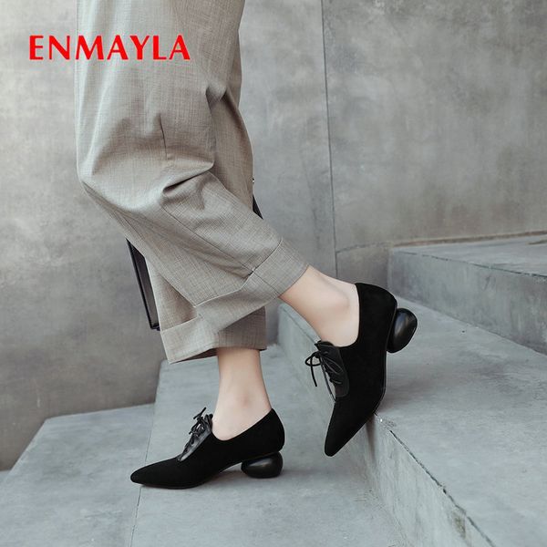 enmayla 2019 luxury shoes women designers party pointed toe kid suede lace-up round heel mature pumps women shoes size 34-39, Black
enmayla 2019 luxury shoes women designers party pointed toe kid suede lace-up round heel mature pumps women shoes size 34-39, Black