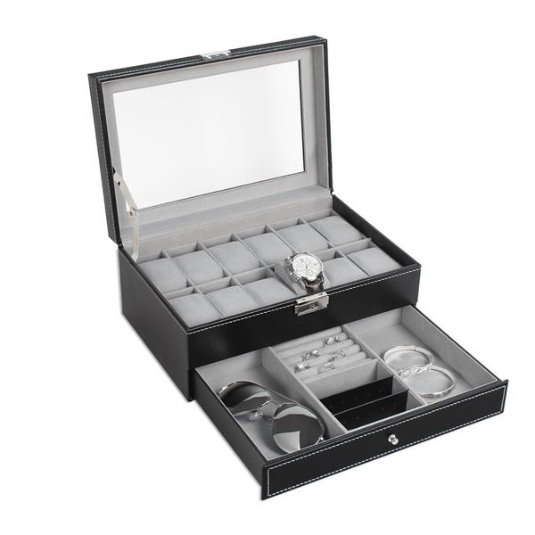 watch box double layers suede inside jewelry storage box watch display slot container jewelry organizer, Black;blue
watch box double layers suede inside jewelry storage box watch display slot container jewelry organizer, Black;blue
