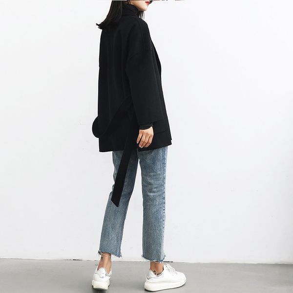 coat female 2019 spring women woolen coat female short woolen outerwear short loose korean new, Black
coat female 2019 spring women woolen coat female short woolen outerwear short loose korean new, Black