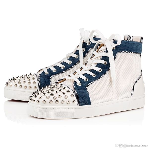 white mesh sneakers red bottom fashion shoes with spikes pik pik orlato men's flat high trainers luxury wedding dress outdoor walki, Black
white mesh sneakers red bottom fashion shoes with spikes pik pik orlato men's flat high trainers luxury wedding dress outdoor walki, Black