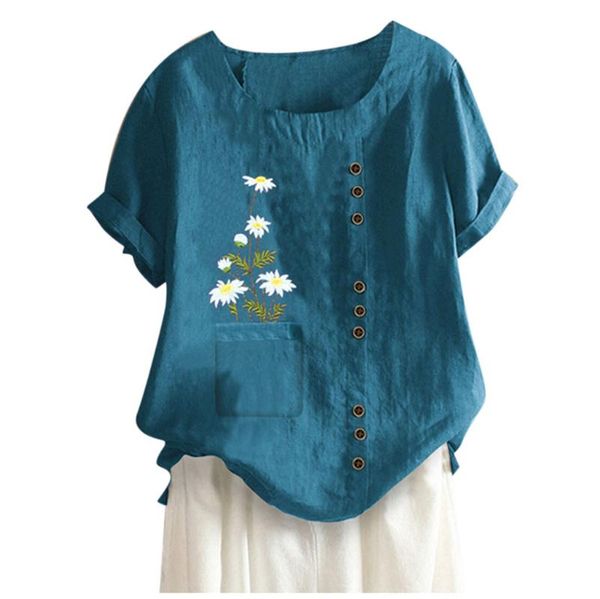 women's blouses & shirts plus size womens blouse casual shirt button cotton linen tunic print boho blusas femininas de verao 2021, White
women's blouses & shirts plus size womens blouse casual shirt button cotton linen tunic print boho blusas femininas de verao 2021, White