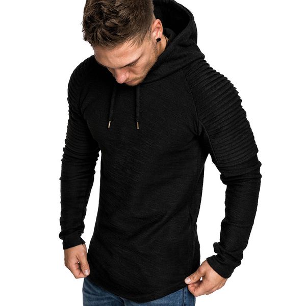 men long sleeve fabala solid autumn close-fitting hooded blouse casual hoodie, Black
men long sleeve fabala solid autumn close-fitting hooded blouse casual hoodie, Black