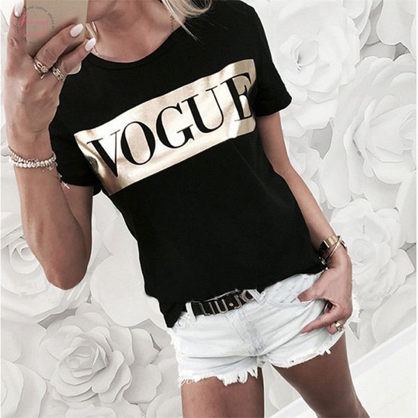 women vogue print t shirt 2019 womens letter summer short sleeve fashion tshirt o neck cotton t shirts ladies tee shirt, White
women vogue print t shirt 2019 womens letter summer short sleeve fashion tshirt o neck cotton t shirts ladies tee shirt, White