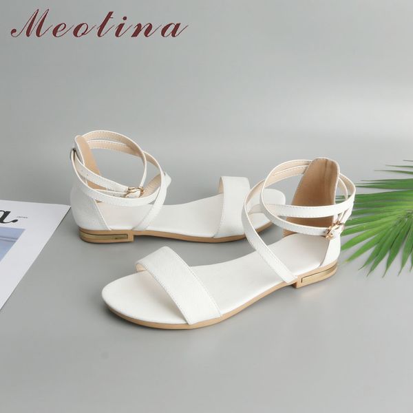 meotina genuine leather women sandals block heel flat sandals open toe buckle summer shoes female 2018 black white size 33-46 11 c14
meotina genuine leather women sandals block heel flat sandals open toe buckle summer shoes female 2018 black white size 33-46 11 c14
