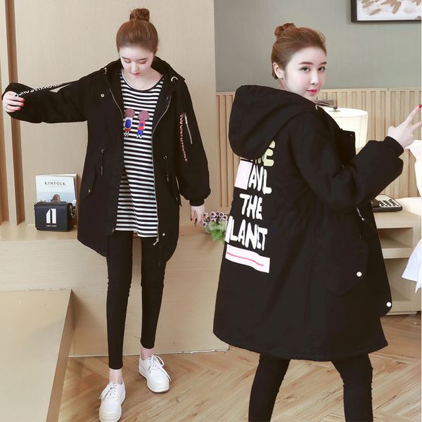 women's trench coats winter women korean version large size slim splice printing cotton coat long hooded clothing padded warm, Tan;black
women's trench coats winter women korean version large size slim splice printing cotton coat long hooded clothing padded warm, Tan;black