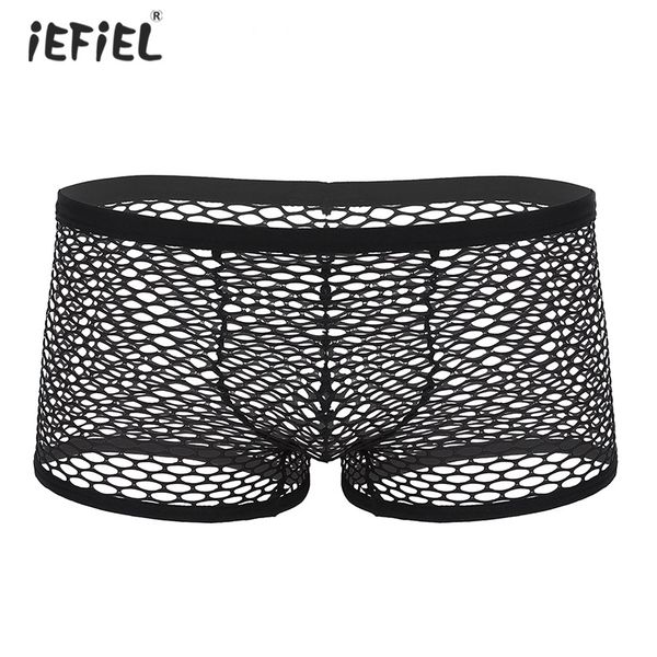 mens fishnet lingerie sissy panties tanga breathable mesh see through sheer low rise boxer briefs underwear exotic apparel, Black;white 
mens fishnet lingerie sissy panties tanga breathable mesh see through sheer low rise boxer briefs underwear exotic apparel, Black;white